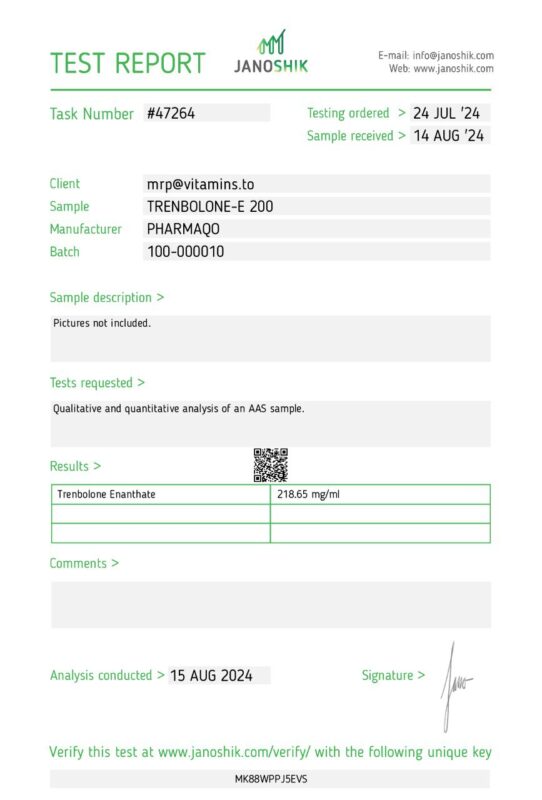 Pharmaqo Labs Trenbolone E 200